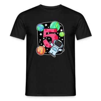 5 anniversaire garçon - 5 ans - J’ai 5 ans - T-shirt homme - noir - Devant - AI Model Male 178 light (178cm)