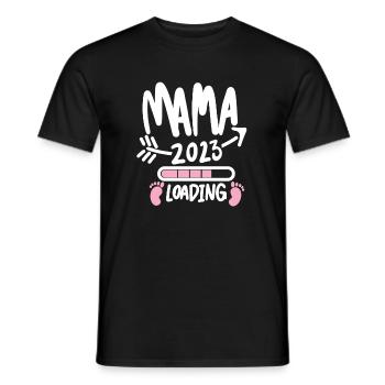 Mama 2023 loading - Werdende Mutter 2023 - Männer T-Shirt - Schwarz - Vorne - AI Model Male 178 light (178cm)