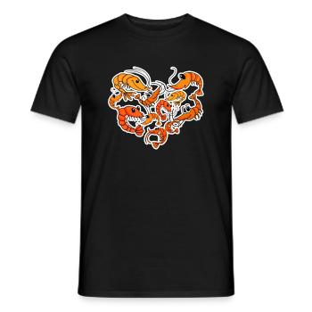 Crevette Coeur Crevette - T-shirt homme - noir - Devant - AI Model Male 178 light (178cm)