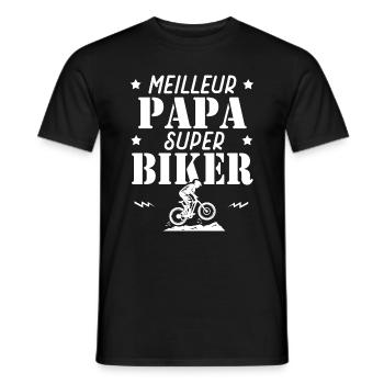 Cadeau papa meilleur papa biker vélo velo - T-shirt homme - noir - Devant - AI Model Male 178 light (178cm)