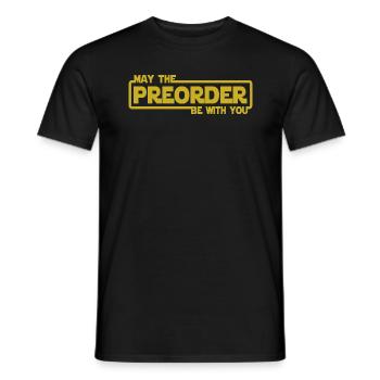 Que la précommande soit avec vous - Précommande - T-shirt homme - noir - Devant - AI Model Male 178 light (178cm)