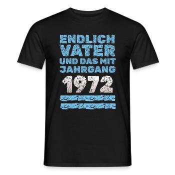 Endlich Vater mit 1972 - Männer T-Shirt - Schwarz - Vorne - AI Model Male 178 light (178cm)