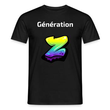 Design Génération Z - Affichez Votre Style - T-shirt homme - noir - Devant - AI Model Male 178 light (178cm)