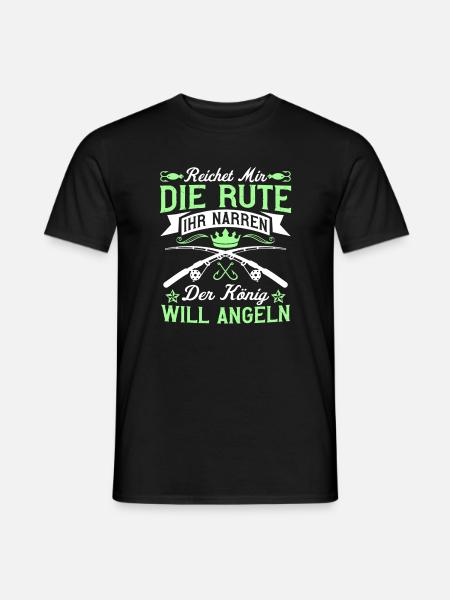 der König will Angeln - Männer T-Shirt - Schwarz