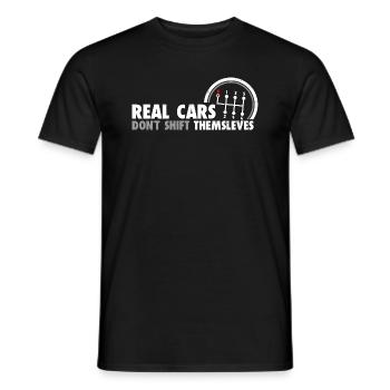 Les vraies voitures ne se déplacent pas Drôle Course automobile - T-shirt homme - noir - Devant - AI Model Male 178 light (178cm)