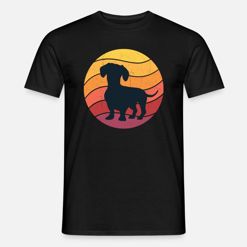 Dackel Retro - Männer T-Shirt - Schwarz