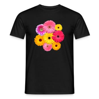 Gerbera Blume bunt blühende Gerberas Blüten floral - Männer T-Shirt - Schwarz - Vorne - AI Model Male 178 light (178cm)