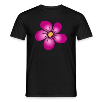 pink flower floral pattern flower vine flowery - Men's T-Shirt - black - Front - AI Model Male 178 light (178cm)