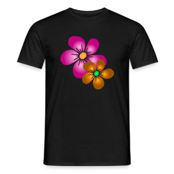 colorful flower bouquet floral flower tendril floral - Men's T-Shirt - black - Front - AI Model Male 178 light (178cm)