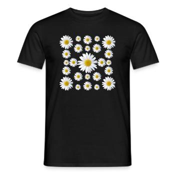 daisies flower daisy flower floral - Men's T-Shirt - black - Front - AI Model Male 178 light (178cm)