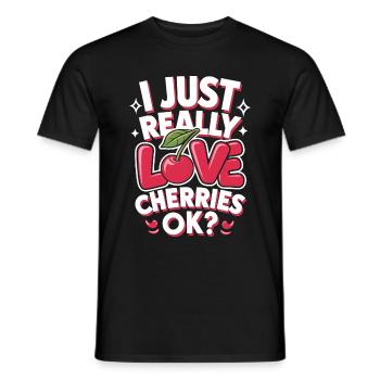Kirsche Kirschen Früchte Essen - Männer T-Shirt - Schwarz - Vorne - AI Model Male 178 light (178cm)