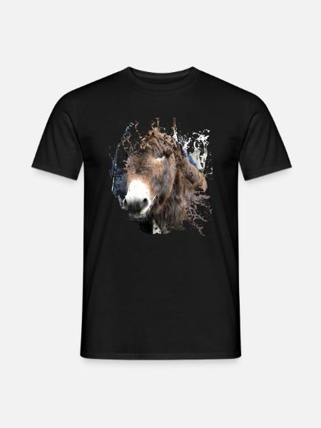 Der Esel mit dem zottigen Fell - Männer T-Shirt - Schwarz