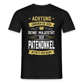 ...Seine Majestät der Patenonkel betritt den Raum - Männer T-Shirt - Schwarz - Vorne - AI Model Male 178 light (178cm)