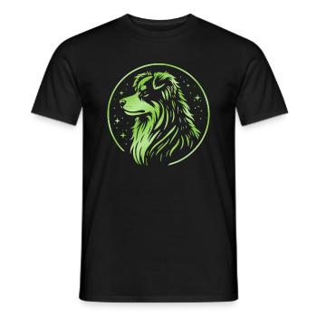 Chien de rêve Aussie vert - T-shirt homme - noir - Devant - AI Model Male 178 light (178cm)