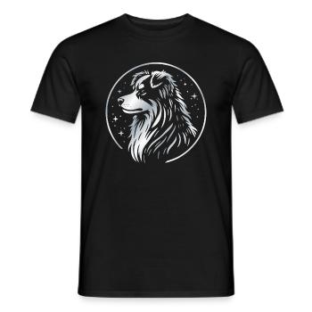 Chien de rêve Aussie argent - T-shirt homme - noir - Devant - AI Model Male 178 light (178cm)