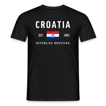 Kroatien gegründet 1991 - Männer T-Shirt - Schwarz - Vorne - AI Model Male 178 light (178cm)