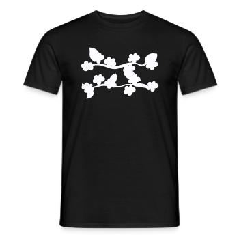 leaf leaves line nature shape branch plants - Men's T-Shirt - black - Front - AI Model Male 178 light (178cm)