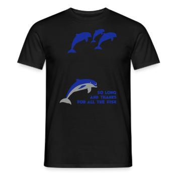 So long and thanks for all the fish - T-shirt homme - noir - Devant - AI Model Male 178 light (178cm)