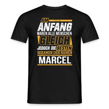 MARCEL - Die Besten - Männer T-Shirt - Schwarz - Vorne - AI Model Male 178 light (178cm)