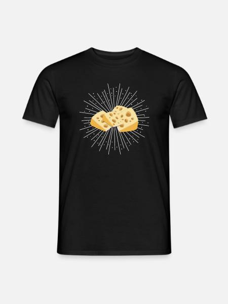 Käse Käseplatte Schweiz Holland Geschenk Gouda - Männer T-Shirt - Schwarz