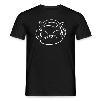 Katze Musik - Männer T-Shirt - Schwarz - Vorne - AI Model Male 178 light (178cm)