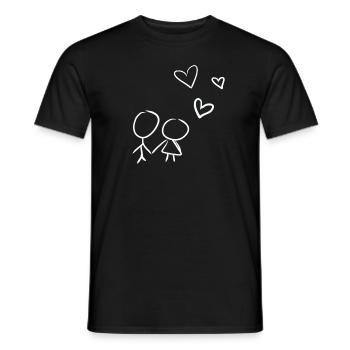 amoureux du cœur chers cœurs Saint-Valentin - T-shirt homme - noir - Devant - AI Model Male 178 light (178cm)