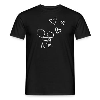 amoureux du cœur chers cœurs Saint-Valentin - T-shirt homme - noir - Devant - AI Model Male 178 light (178cm)