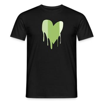 symbol heart love arrow green - Men's T-Shirt - black - Front - AI Model Male 178 light (178cm)
