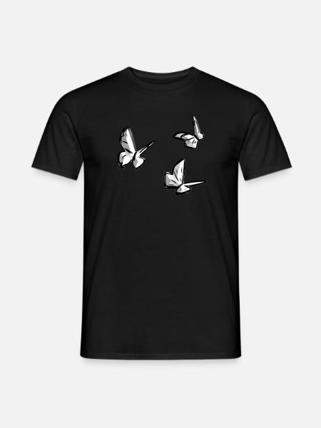 butterfly animals animal symbol - Men's T-Shirt - black