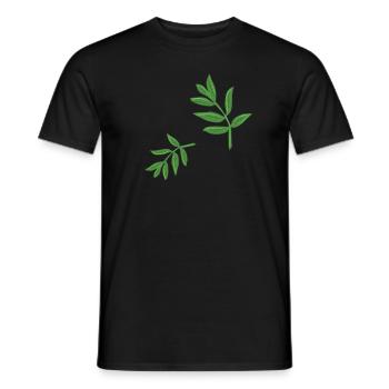 leaves plant spring natural pattern leaf - Men's T-Shirt - black - Front - AI Model Male 178 light (178cm)