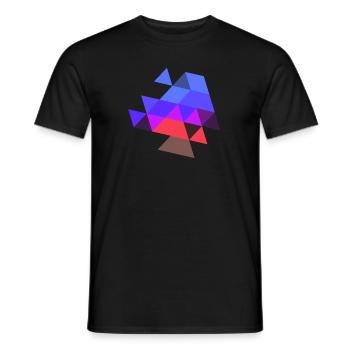 triangle symbol pattern colors purple symbol - Men's T-Shirt - black - Front - AI Model Male 178 light (178cm)