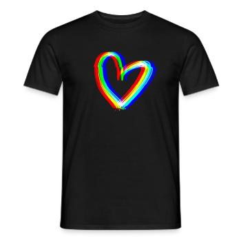 herz effekt 3d symbol liebe - Männer T-Shirt - Schwarz - Vorne - AI Model Male 178 light (178cm)