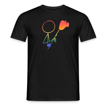 lgbt blume liebe mensch verliebt - Männer T-Shirt - Schwarz - Vorne - AI Model Male 178 light (178cm)