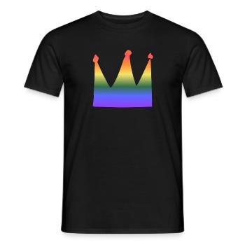 crown symbol lgbt colors rainbow - Men's T-Shirt - black - Front - AI Model Male 178 light (178cm)