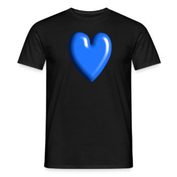 doux bleu symbole de cœur amour - T-shirt homme - noir - Devant - AI Model Male 178 light (178cm)