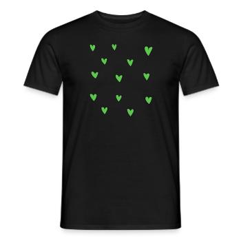 coeur motif symbole amour coeur vert - T-shirt homme - noir - Devant - AI Model Male 178 light (178cm)