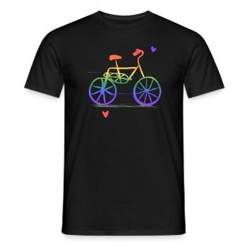 LGBT bike rainbow colors symbol - Men's T-Shirt - black - Front - AI Model Male 178 light (178cm)