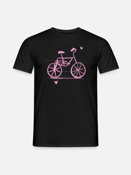 fahrradliebe pink fahrrad glitzer fahren reisen - Männer T-Shirt - Schwarz