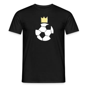 fußball ball sport sportler krone symbol - Männer T-Shirt - Schwarz - Vorne - AI Model Male 178 light (178cm)