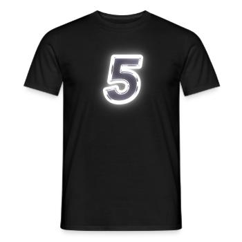 5 Nombre nombre lumineux brillant - T-shirt homme - noir - Devant - AI Model Male 178 light (178cm)