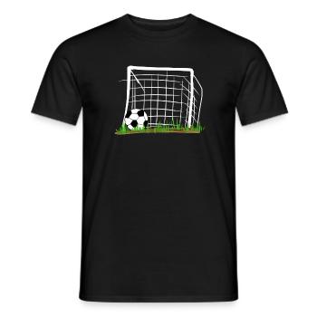 Football goal sport sports athlete grass ball - Men's T-Shirt - black - Front - AI Model Male 178 light (178cm)