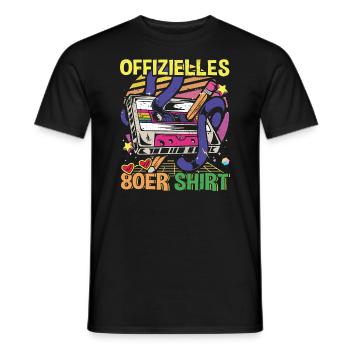 80 Girl 80er Mottoparty Offizielles 80er Shirt - Männer T-Shirt - Schwarz - Vorne - AI Model Male 178 light (178cm)