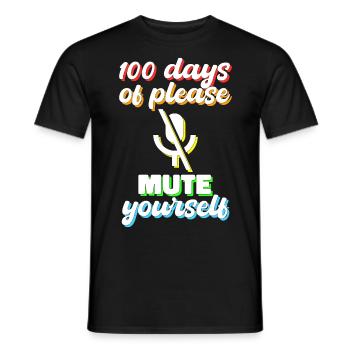 100 jours d’école idée cadeau muette - T-shirt homme - noir - Devant - AI Model Male 178 light (178cm)