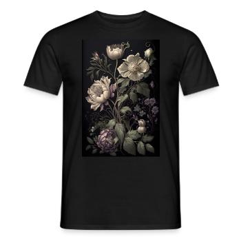 Blumen Gemälde Geschenk - Männer T-Shirt - Schwarz - Vorne - AI Model Male 178 light (178cm)