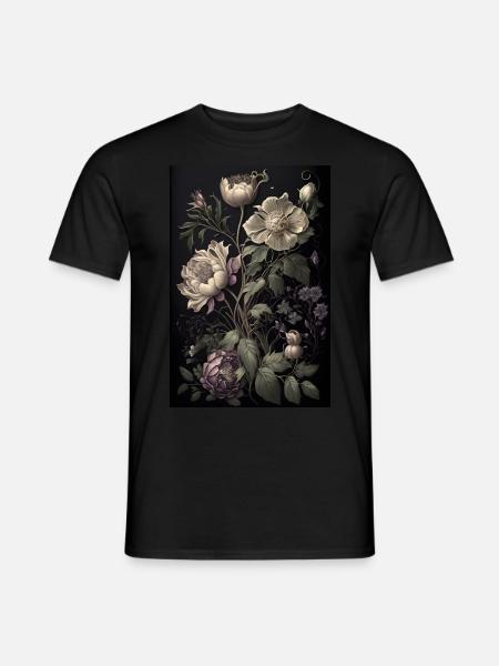 Blumen Gemälde Geschenk - Männer T-Shirt - Schwarz