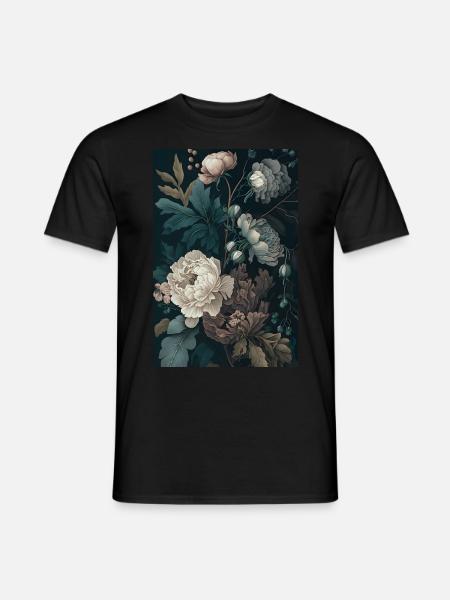 Blumen Gemälde 1 - Männer T-Shirt - Schwarz