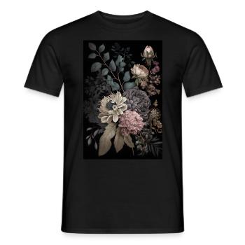 Peinture de fleurs 3 - T-shirt homme - noir - Devant - AI Model Male 178 light (178cm)