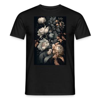 Cadeau de peinture de fleurs - T-shirt homme - noir - Devant - AI Model Male 178 light (178cm)