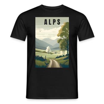 Alpine Nature minimalist gift - Men's T-Shirt - black - Front - AI Model Male 178 light (178cm)
