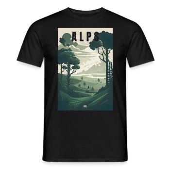 Alpes randonnée Nature Montagnes Cadeau - T-shirt homme - noir - Devant - AI Model Male 178 light (178cm)